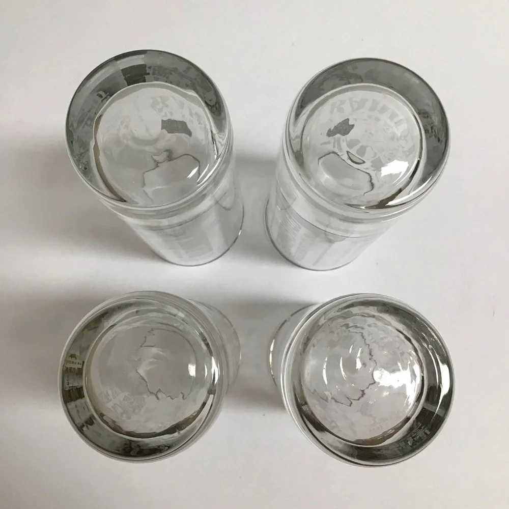 Jack Daniels Whiskey 4 Highball Tumbler Glasses Tall Boy 10 oz Old No. 7 Bar USA